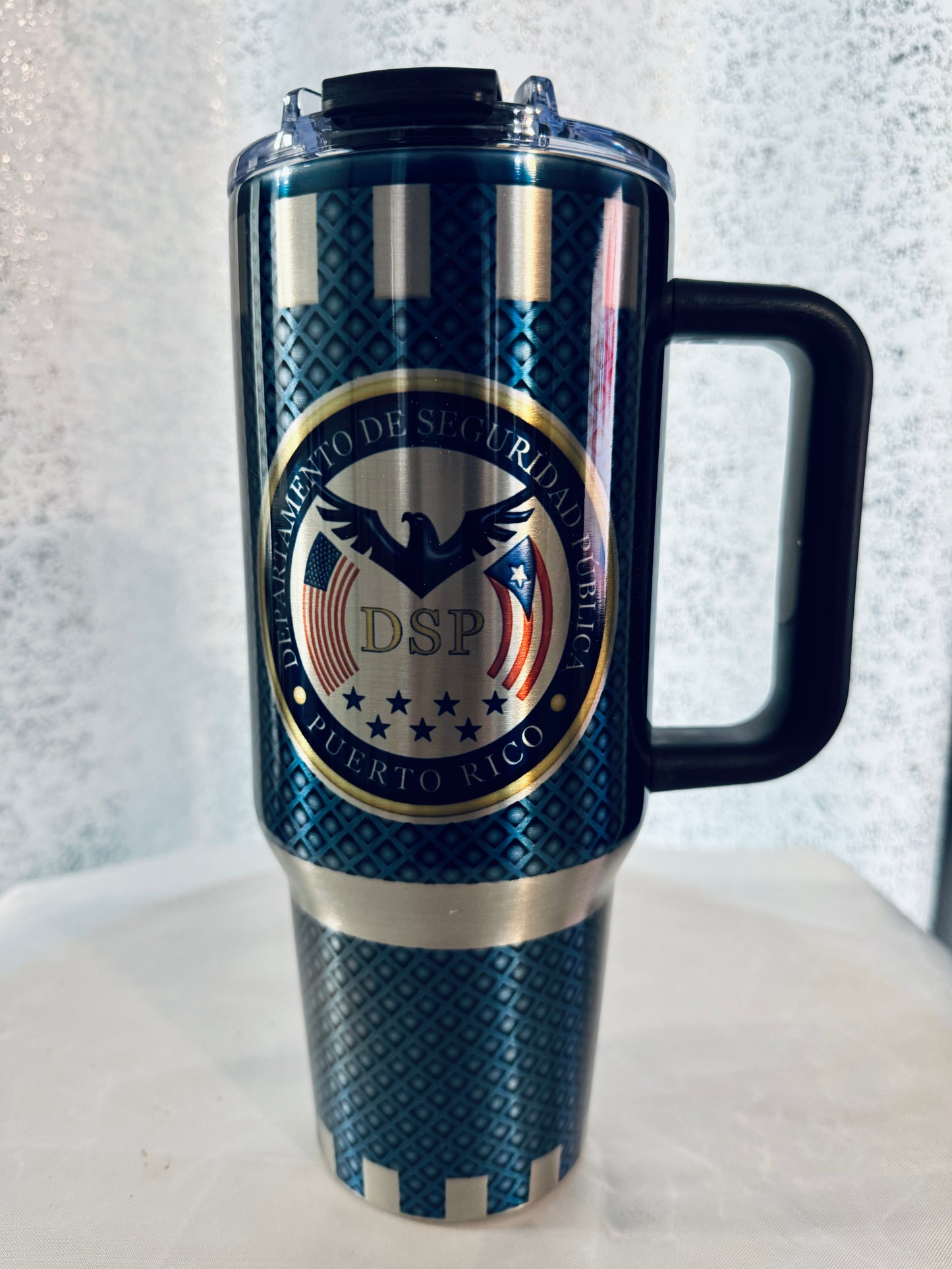 Vaso de la  Policia De Puerto Rico 40 oz. (25% descuento automático durante el pago)