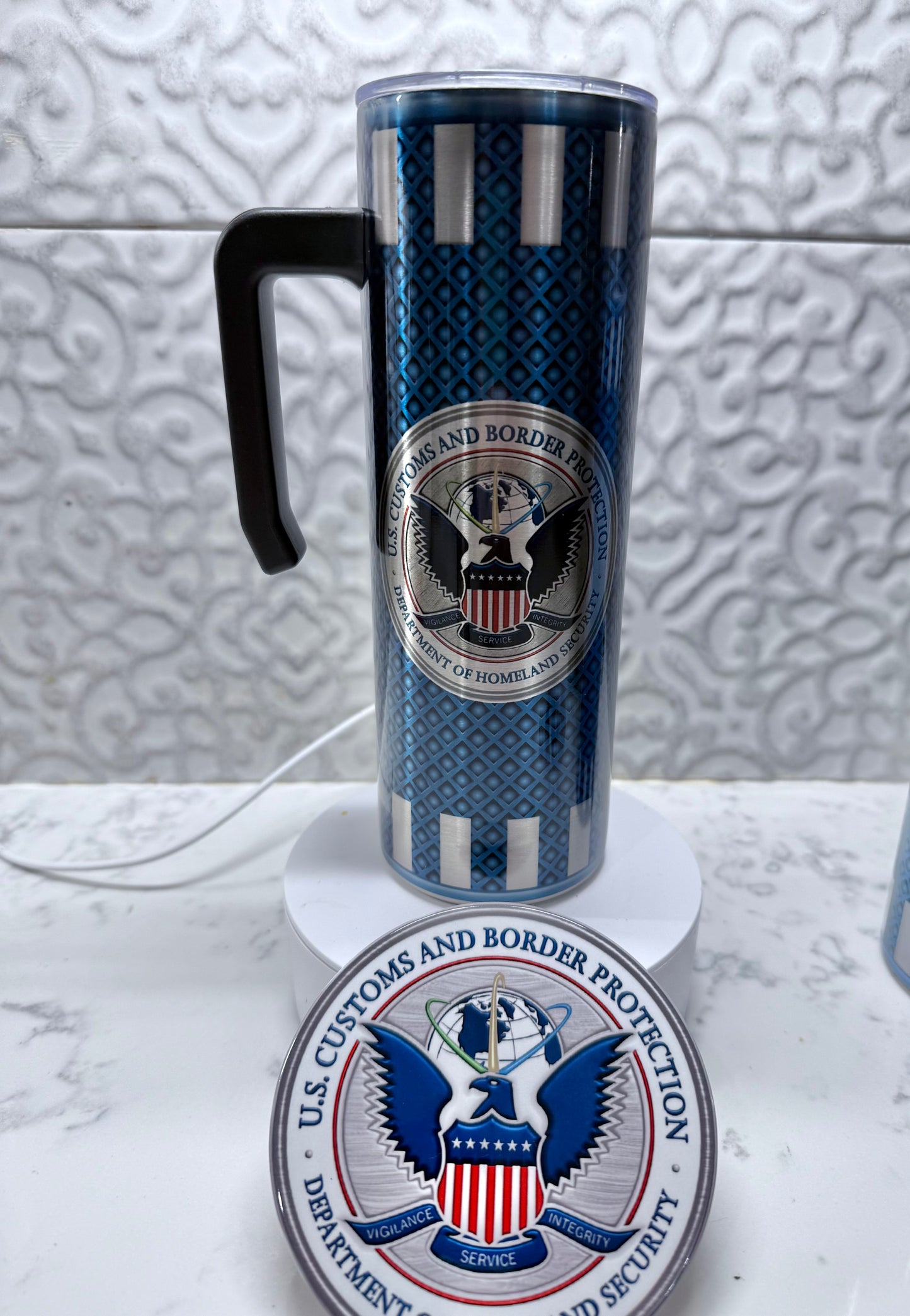 20 oz Skinny Tumbler US Federal Law Enforecement Agencies Logo