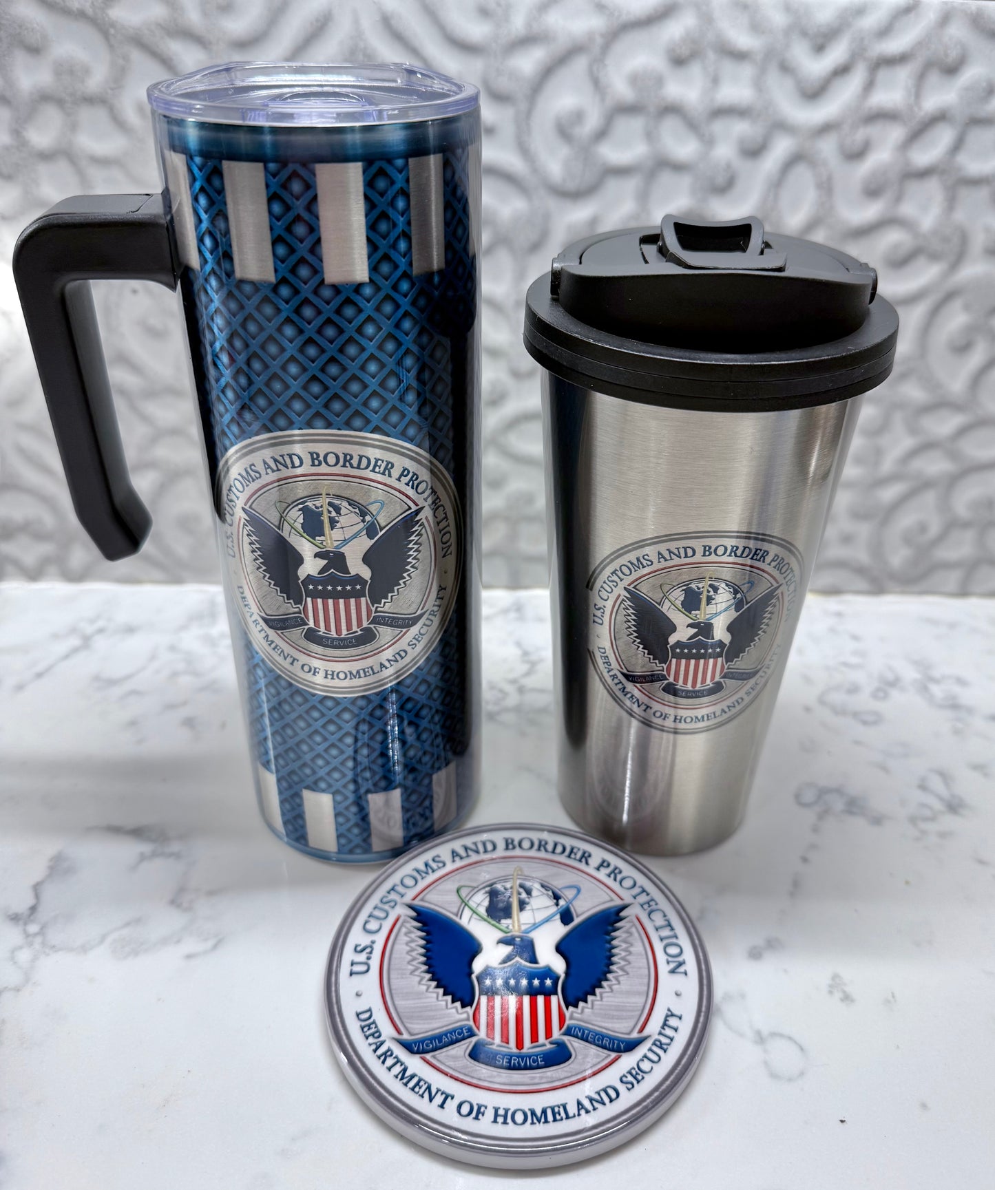 20 oz Skinny Tumbler US Federal Law Enforecement Agencies Logo