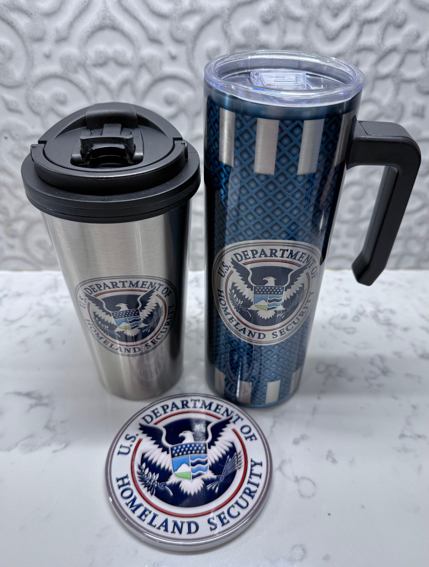 20 oz Skinny Tumbler US Federal Law Enforecement Agencies Logo