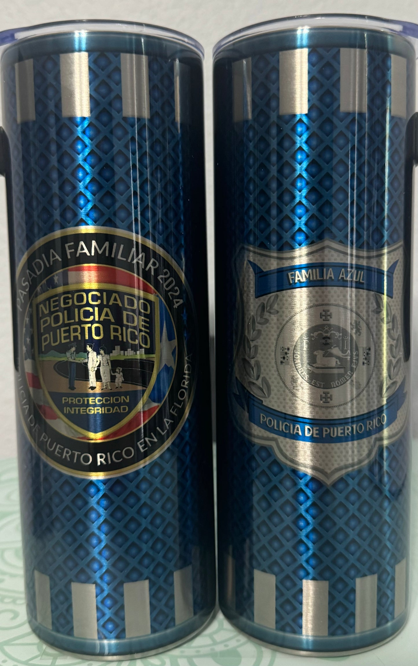 Tumbler (vaso) conmemorativo De Policia de Puerto Rico